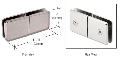 CRL BGC188CH Polished Chrome Square Beveled 180 degree Glass-to-Glass Movable Transom Clamp