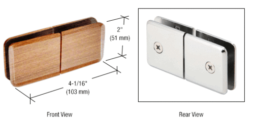 CRL BGC188BSC Brushed Satin Chrome Square Beveled 180 degree Glass-to-Glass Movable Transom Clamp