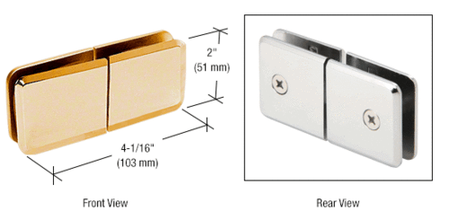 CRL BGC188BSC Brushed Satin Chrome Square Beveled 180 degree Glass-to-Glass Movable Transom Clamp