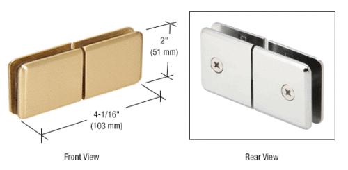 CRL BGC188BSC Brushed Satin Chrome Square Beveled 180 degree Glass-to-Glass Movable Transom Clamp