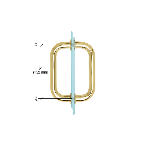 CRL BM6X6SB Satin Brass 6" BM Series Tubular Back-to-Back Pull Handle