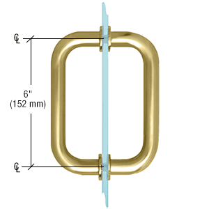 CRL BM6X6SB Satin Brass 6" BM Series Tubular Back-to-Back Pull Handle