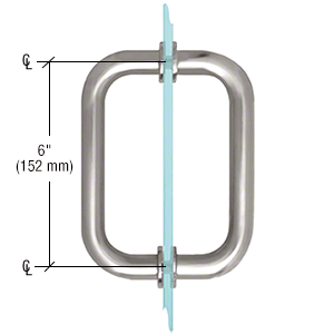 CRL BM6X6SB Satin Brass 6" BM Series Tubular Back-to-Back Pull Handle