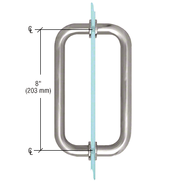 CRL BM8X8ABN Antique Brushed Nickel 8" BM Series Tubular Back-to-Back Pull Handle