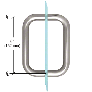 CRL BMNW6X6W White 6" BM Series Back-to-Back Handle Without Metal Washers