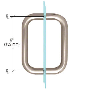 CRL BMNW6X6W White 6" BM Series Back-to-Back Handle Without Metal Washers