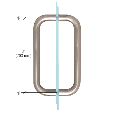 CRL BMNW8X8PN Polished Nickel 8" BM Series Back-to-Back Handle Without Metal Washers