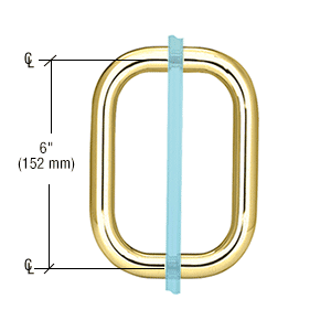 CRL BPD6SB Satin Brass 6" Back-to-Back Solid Brass 3/4" Diameter Pull Handles Without Metal Washers