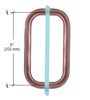 CRL BPD8CH Polished Chrome 8" Back-to-Back Solid 3/4" Diameter Pull Handles Without Metal Washers