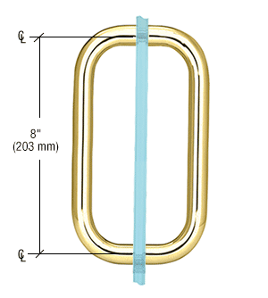 CRL BPD8CH Polished Chrome 8" Back-to-Back Solid 3/4" Diameter Pull Handles Without Metal Washers