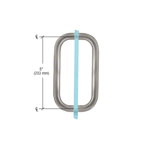 CRL BPD8CH Polished Chrome 8" Back-to-Back Solid 3/4" Diameter Pull Handles Without Metal Washers