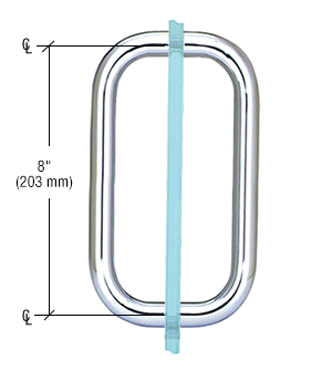 CRL BPD8CH Polished Chrome 8" Back-to-Back Solid 3/4" Diameter Pull Handles Without Metal Washers