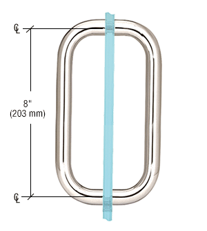 CRL BPD8CH Polished Chrome 8" Back-to-Back Solid 3/4" Diameter Pull Handles Without Metal Washers