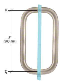 CRL BPD8CH Polished Chrome 8" Back-to-Back Solid 3/4" Diameter Pull Handles Without Metal Washers