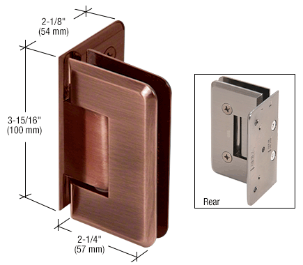 CRL C0L044ABRZ Antique Bronze Cologne 044 Series Wall Mount Offset Back Plate Hinge