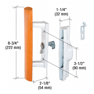 CRL C1194 Wood/White Internal Lock Handle Set 3-1/2" Screw Holes