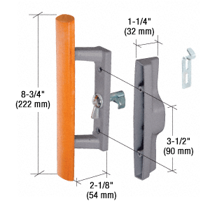 CRL C1242 Wood/Gray Internal Lock Handle Set 3-1/2" Screw Holes