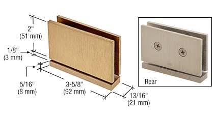 CRL CAR01SC Satin Chrome Cardiff Series Top or Bottom Mount Hinge