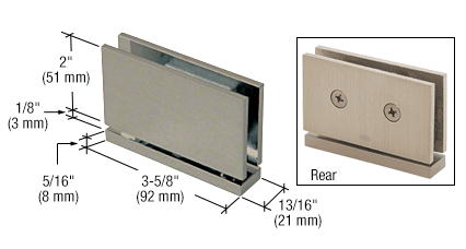 CRL CAR01SC Satin Chrome Cardiff Series Top or Bottom Mount Hinge