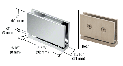 CRL CAR01SC Satin Chrome Cardiff Series Top or Bottom Mount Hinge