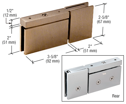 CRL CAR07BN Brushed Nickel Cardiff Top or Bottom Mount Pivot with Attached U-Clamp Hinge