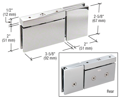 CRL CAR07BN Brushed Nickel Cardiff Top or Bottom Mount Pivot with Attached U-Clamp Hinge