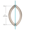 CRL CSH6X6SC Satin Chrome 6" Crescent Style Back-to-Back Pull Handles Without Metal Washers