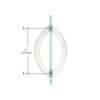 CRL CSH6X6SC Satin Chrome 6" Crescent Style Back-to-Back Pull Handles Without Metal Washers