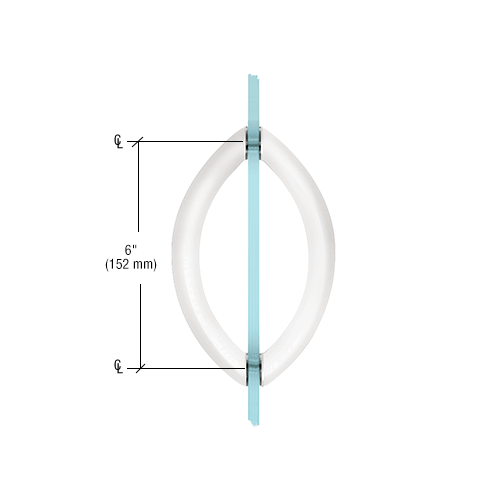 CRL CSH6X6SC Satin Chrome 6" Crescent Style Back-to-Back Pull Handles Without Metal Washers