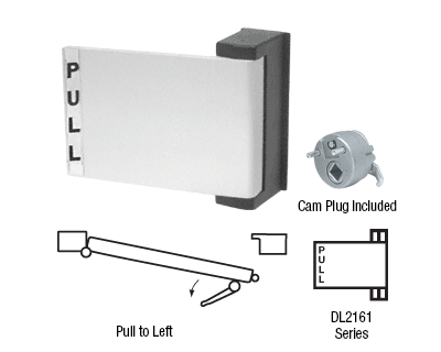 CRL DL2161BN Brushed Nickel Universal Push-Pull Paddle Handle - Pull to Left