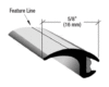 CRL ET105BFL 5/8" Feature Line Channel Molding with Butyl