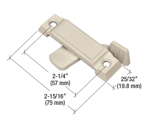 CRL F2596 Bronze Sliding Window Lock with 2-1/4" Screw Holes and 3/8" Latch Projection