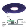 CRL FC250R Single-Sided Adhesive Windshield Support Foam Tape - 1/4" x 16'