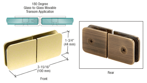 CRL GCB188ABRZ Antique Bronze Traditional Movable Glass-To-Glass Transom Glass Clamp