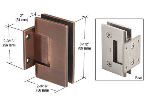 CRL GEN074ABN Antique Brushed Nickel Geneva 074 Series Wall Mount Short Back Plate Hinge