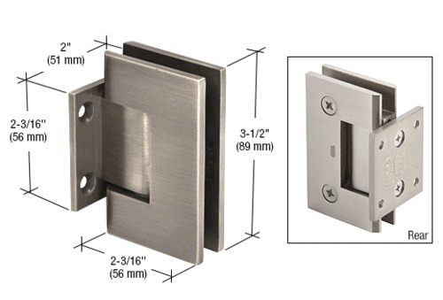 CRL GEN074ABN Antique Brushed Nickel Geneva 074 Series Wall Mount Short Back Plate Hinge