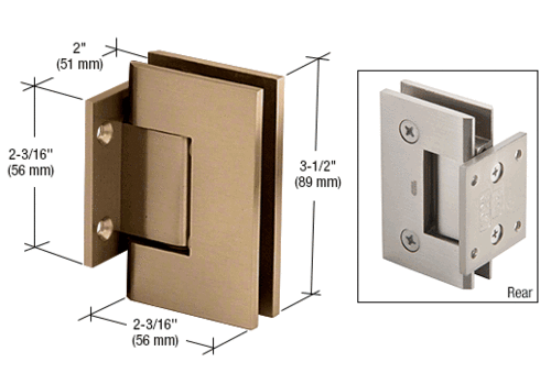 CRL GEN074ABN Antique Brushed Nickel Geneva 074 Series Wall Mount Short Back Plate Hinge