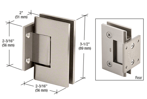 CRL GEN074ABN Antique Brushed Nickel Geneva 074 Series Wall Mount Short Back Plate Hinge