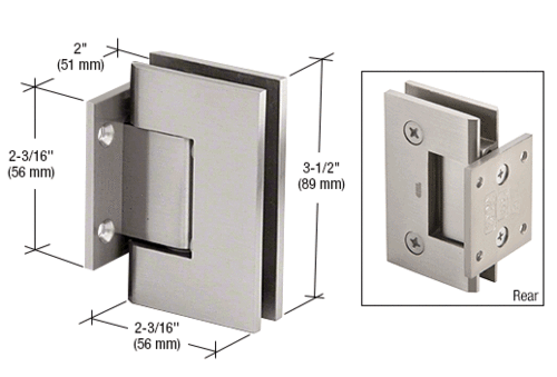 CRL GEN074ABN Antique Brushed Nickel Geneva 074 Series Wall Mount Short Back Plate Hinge