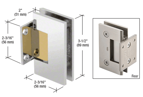 CRL GEN074ABN Antique Brushed Nickel Geneva 074 Series Wall Mount Short Back Plate Hinge