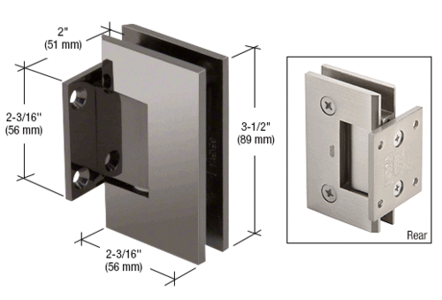 CRL GEN074ABN Antique Brushed Nickel Geneva 074 Series Wall Mount Short Back Plate Hinge