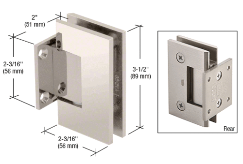 CRL GEN074ABN Antique Brushed Nickel Geneva 074 Series Wall Mount Short Back Plate Hinge