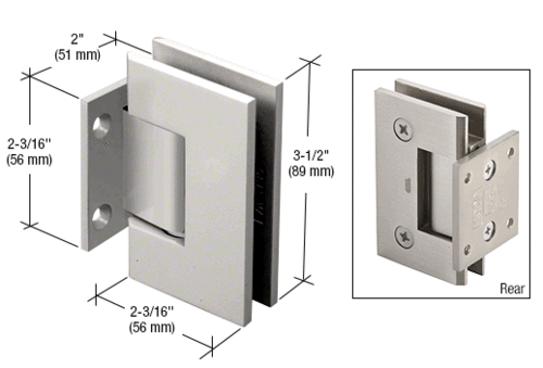 CRL GEN074ABN Antique Brushed Nickel Geneva 074 Series Wall Mount Short Back Plate Hinge