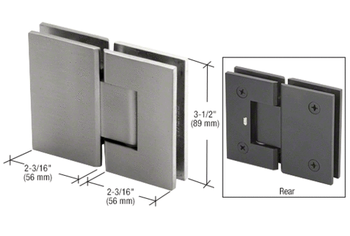 CRL GEN580CH Polished Chrome Geneva 580 Series 180 Degree Glass-to-Glass Hinge with 5 Degree Offset