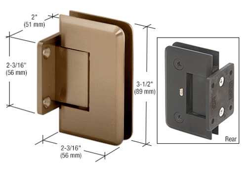 CRL P1N074CH Polished Chrome Pinnacle 074 Series Wall Mount Short Back Plate Hinge