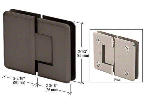 CRL P1N580SB Satin Brass Pinnacle 580 Series 5 Degree Glass-To-Glass Hinge