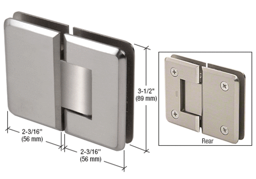 CRL P1N580SB Satin Brass Pinnacle 580 Series 5 Degree Glass-To-Glass Hinge