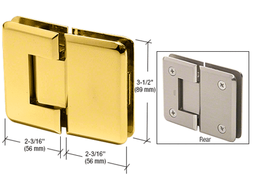 CRL P1N580SB Satin Brass Pinnacle 580 Series 5 Degree Glass-To-Glass Hinge