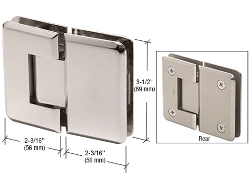 CRL P1N580SB Satin Brass Pinnacle 580 Series 5 Degree Glass-To-Glass Hinge