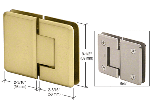 CRL P1N580SB Satin Brass Pinnacle 580 Series 5 Degree Glass-To-Glass Hinge